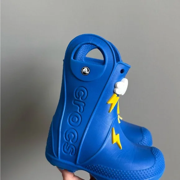 CROCS Limited collection Handle It Lightning Bolt Rain Boots size C9 - Picture 9 of 9